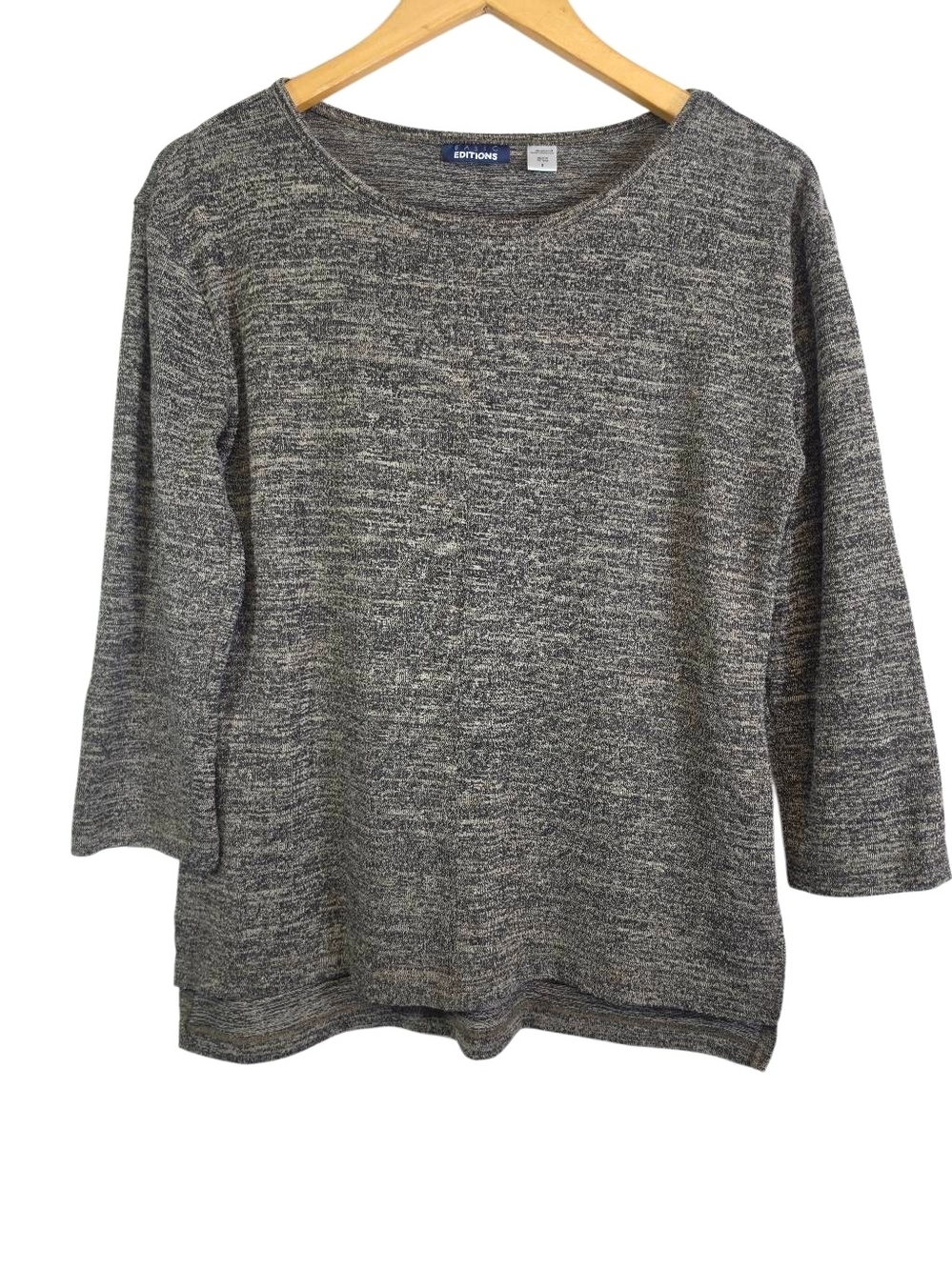 Basic Editions Women's Gray Marled Crewneck Sweatshirt